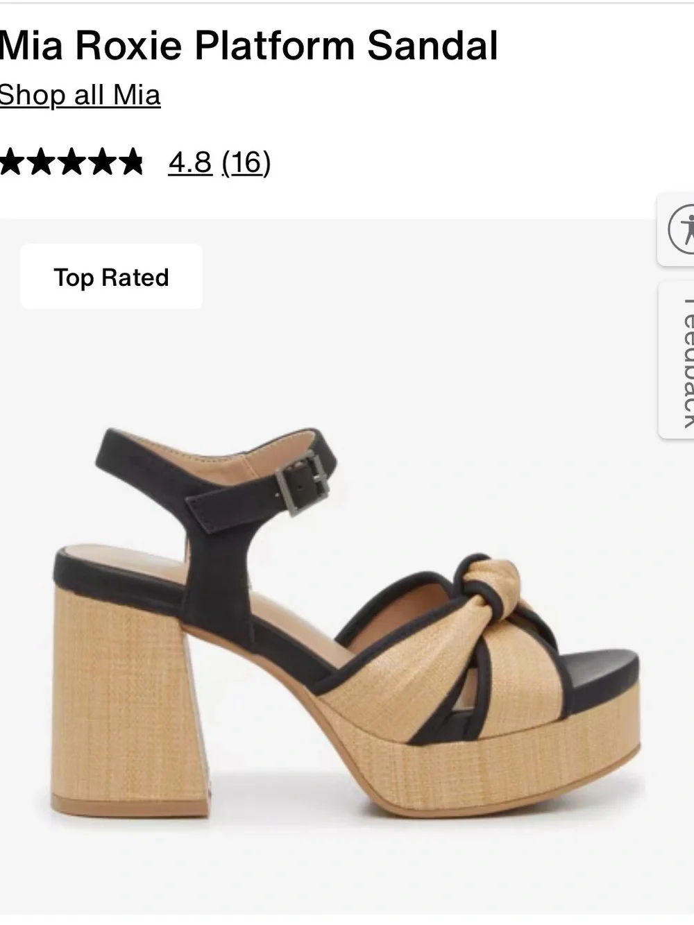 MIA Roxie Knot Platform Sandal - Black & Natural